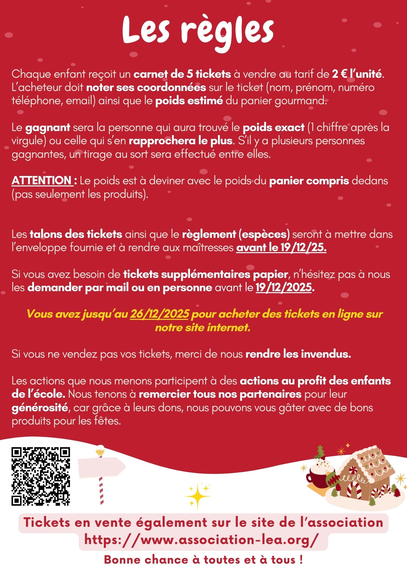 Affiche Noël événement rouge et blanc P2