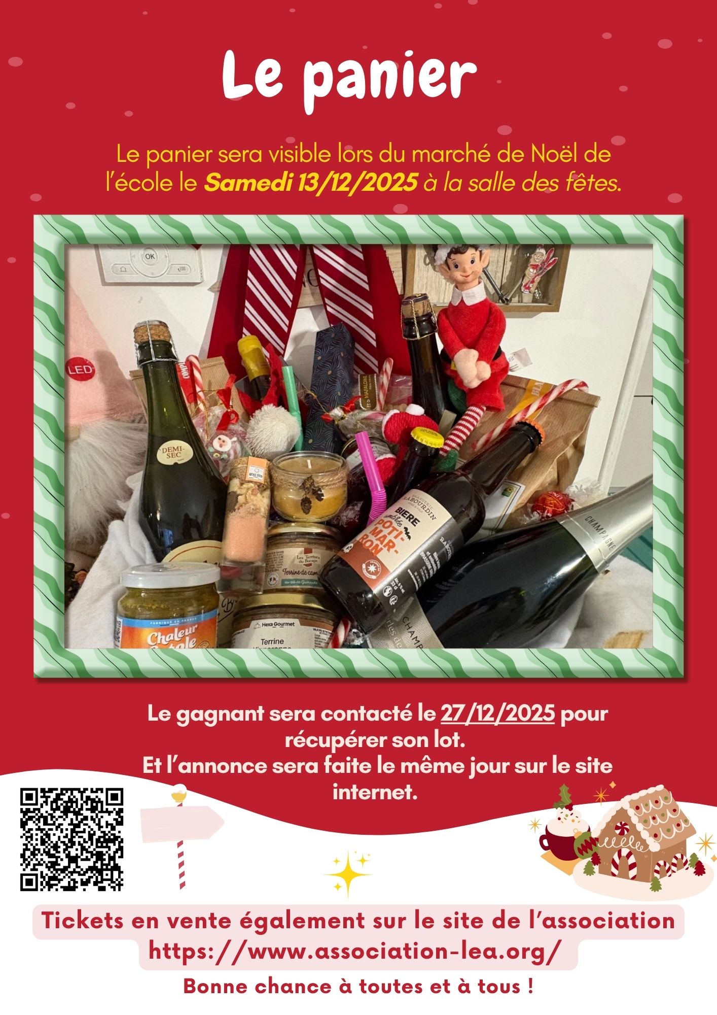 Affiche Noël événement rouge et blanc P3